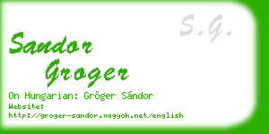 sandor groger business card